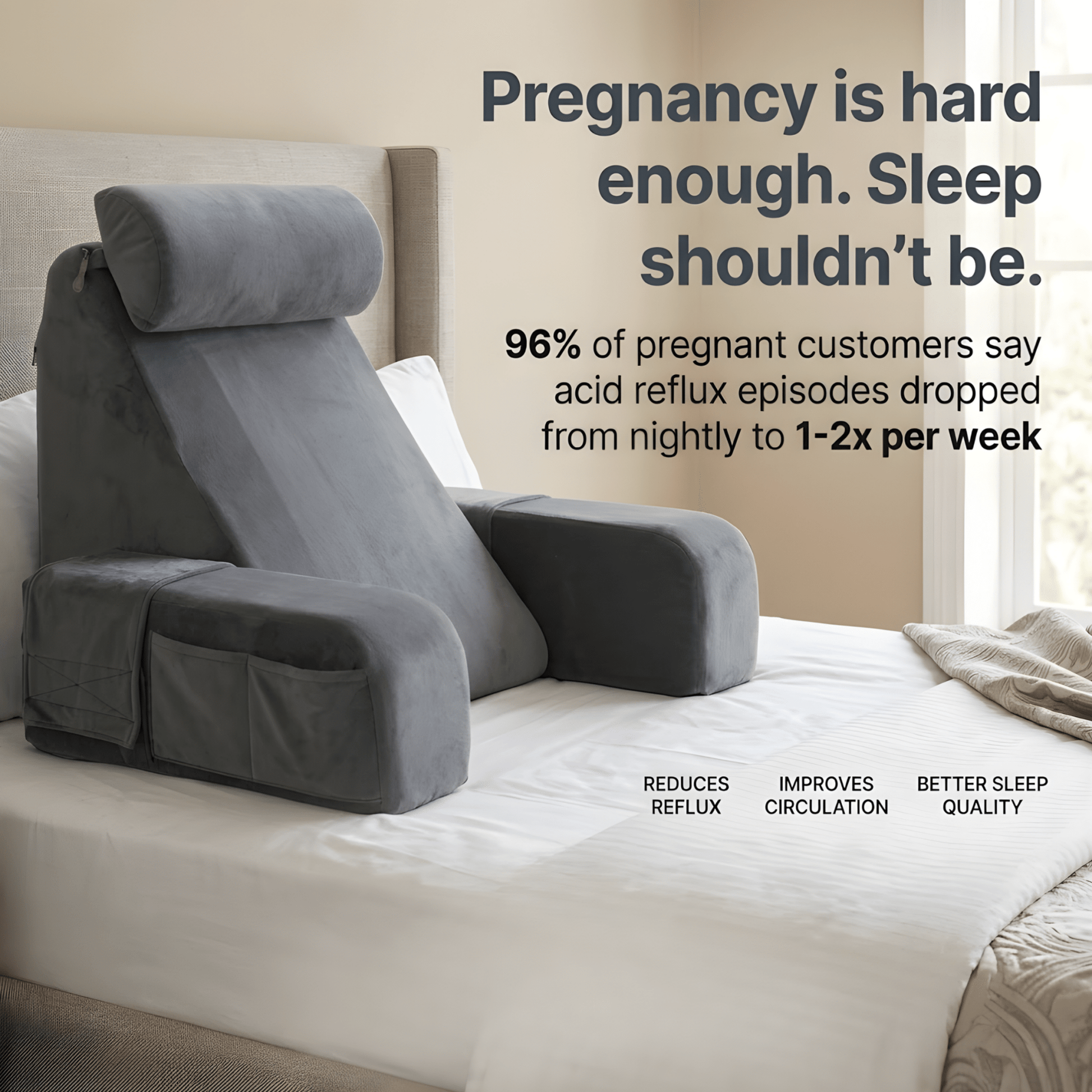 LullaCloud - Memory Foam Pregnancy & Nursing Sofa - Livvewell