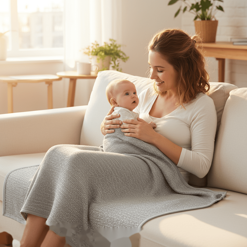 LullaHaven - Silver - Woven Shielding Blanket - Livvewell
