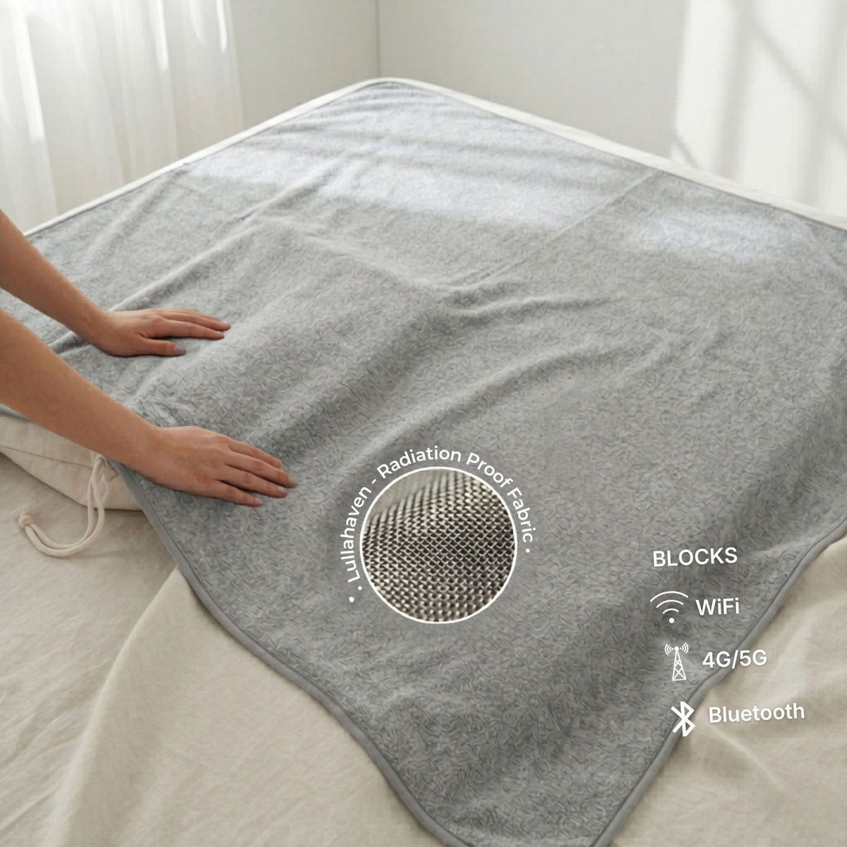 LullaHaven - Silver - Woven Shielding Blanket - Livvewell