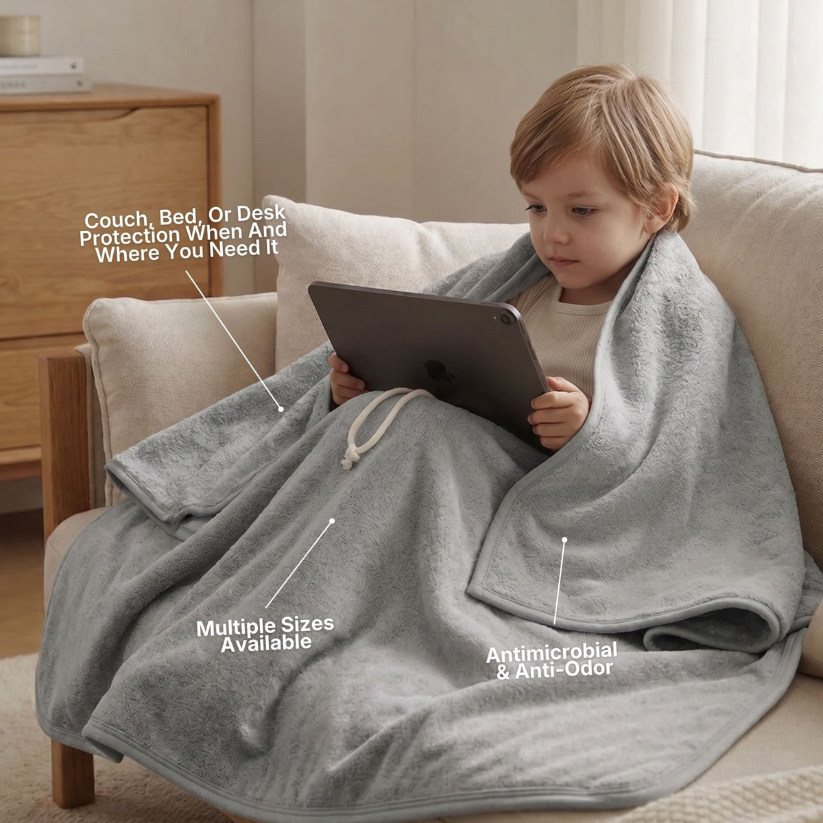 LullaHaven - Silver - Woven Shielding Blanket - Livvewell