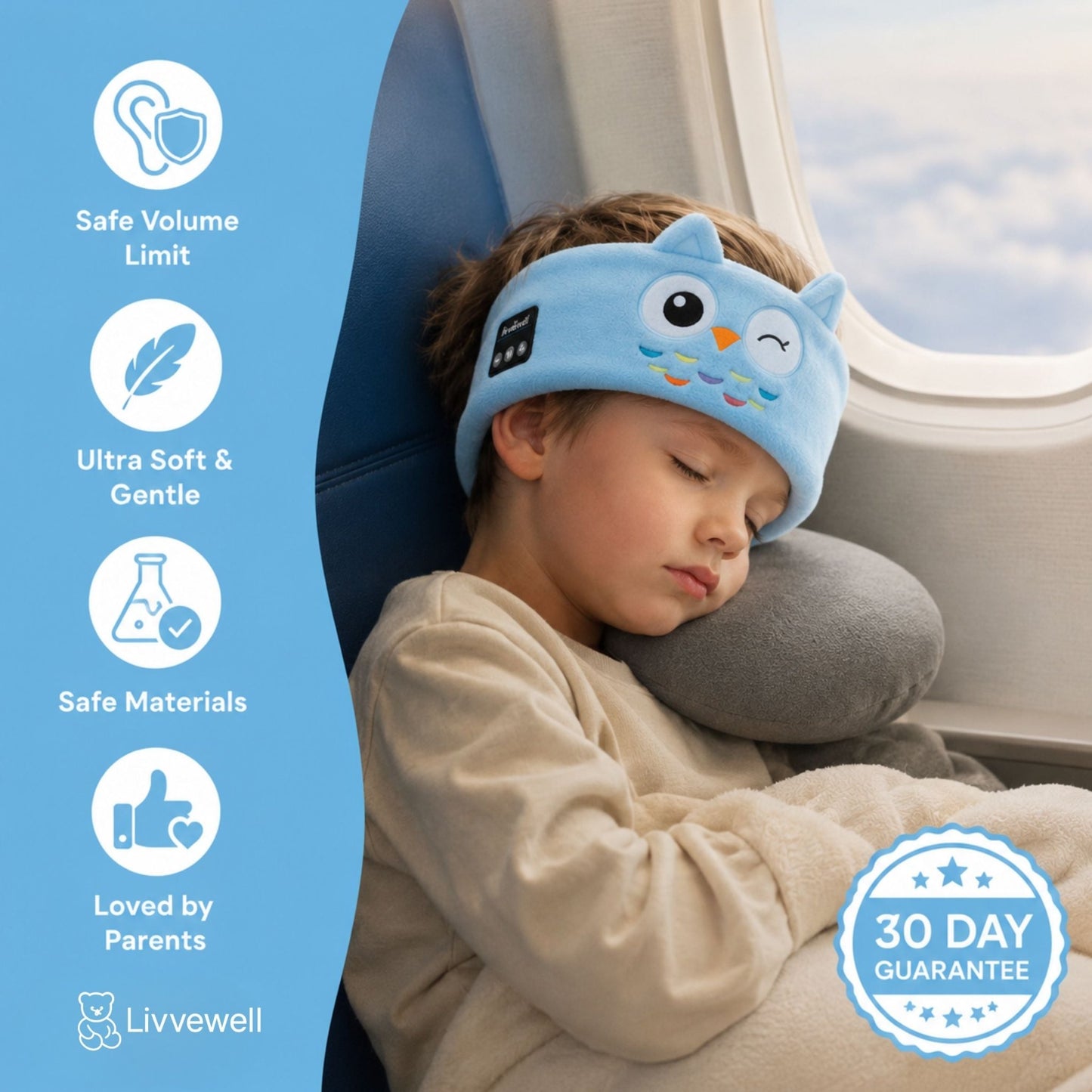 LullaMask - Kids Bluetooth Sleep Headband - Livvewell