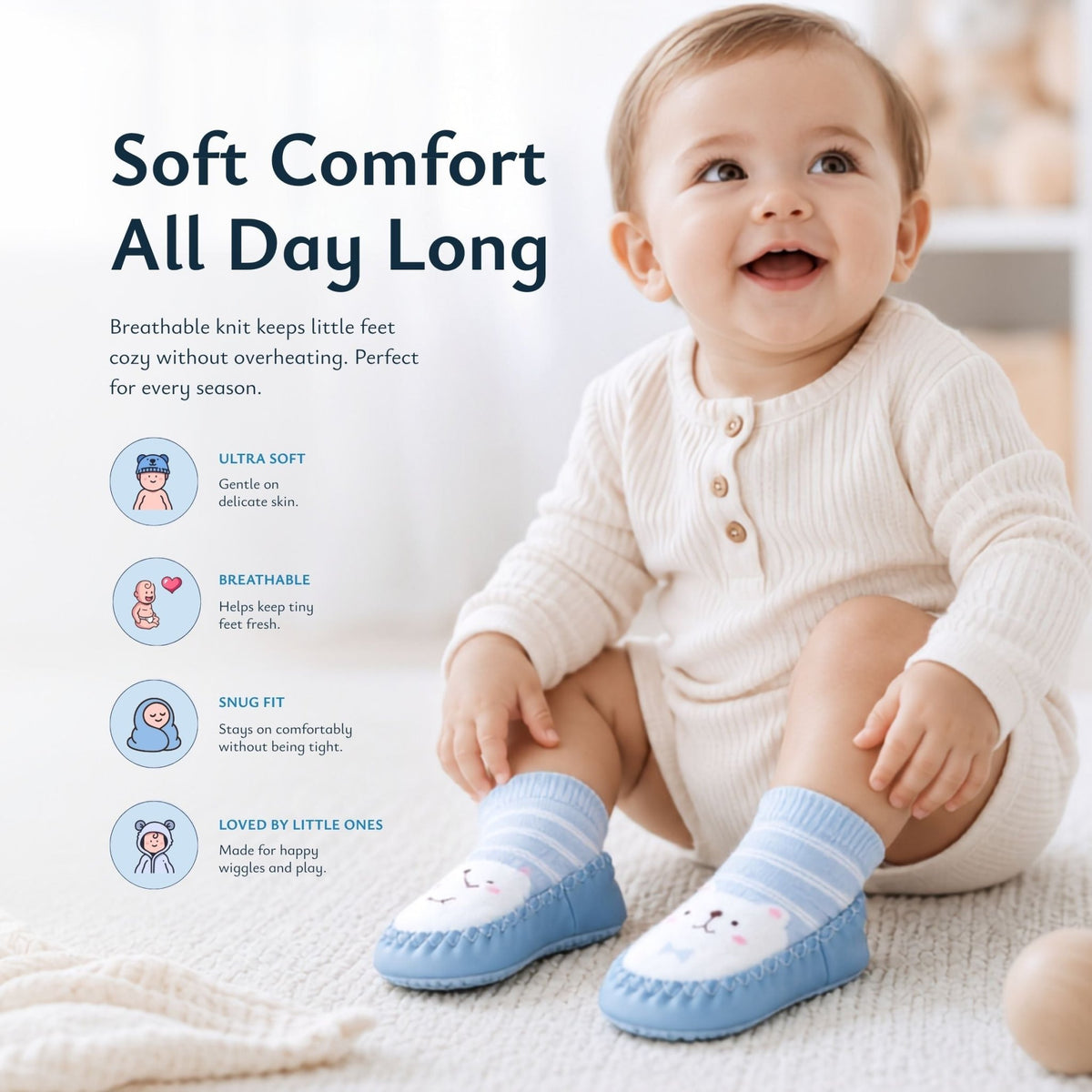 LullaShoe | Non-Slip Baby Sock Shoes - Livvewell