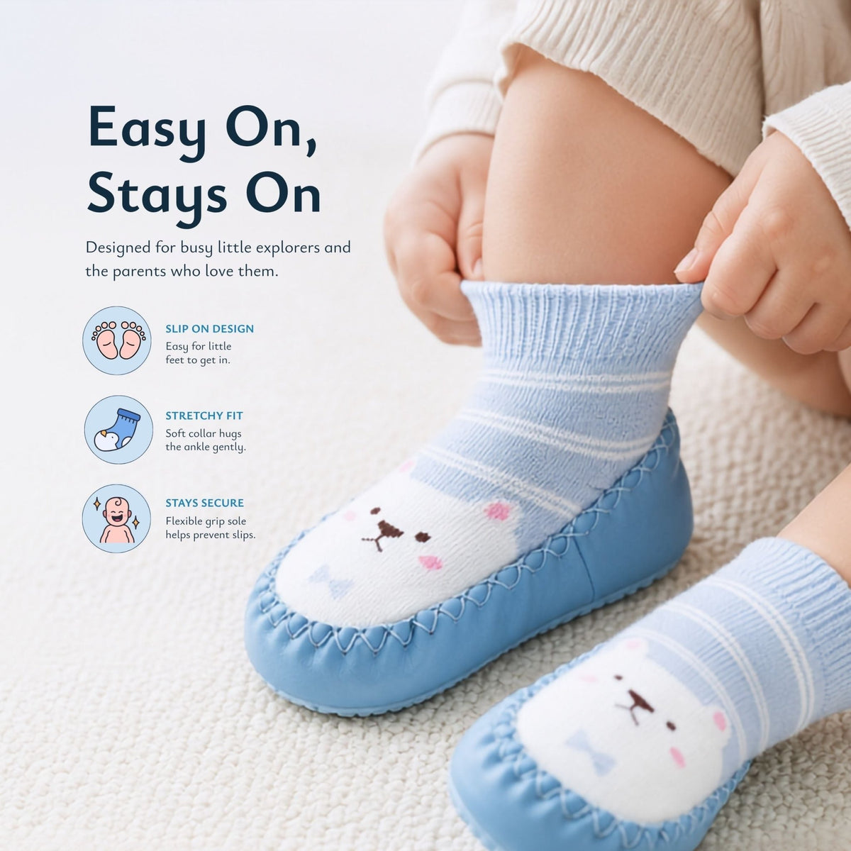 LullaShoe | Non-Slip Baby Sock Shoes - Livvewell