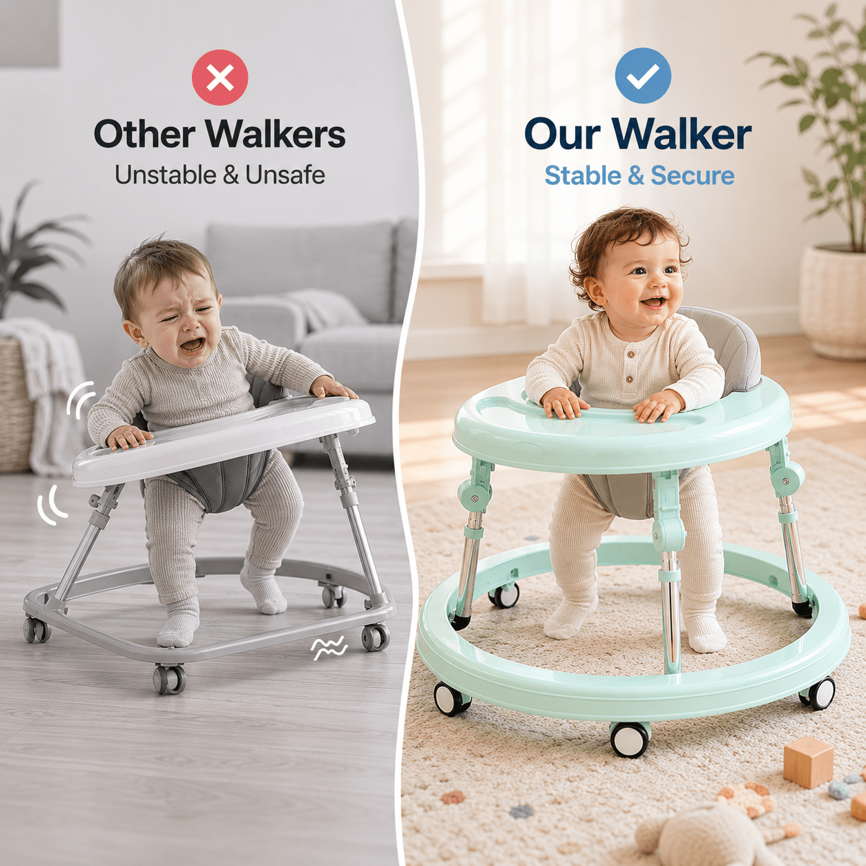 how to lower baby trend walker LullaWalker